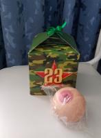 Мялка- антистресс «Грудь» в подарочной коробке "С 23 февраля" (d-7 см)
