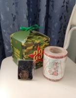 Подарочный набор "С 23 февраля": монета Пить/ Точно пить, туалетная бумага Армейские шутки