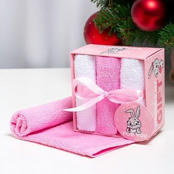 Набор махровых полотенец Этель Gift for you 30х30 см - 3 шт, хлопок 340гр/м2