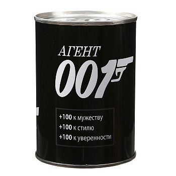 Сувенирная банка «Агент 007», внутри галстук-бабочка