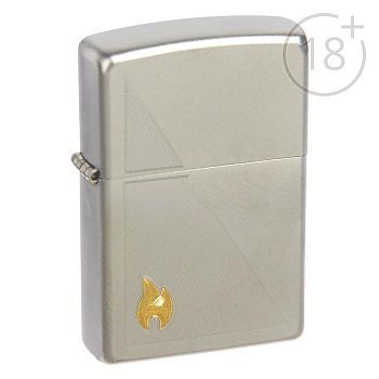 Зажигалка ZIPPO 205 Zippo Flame с покрытием Satin Chrome