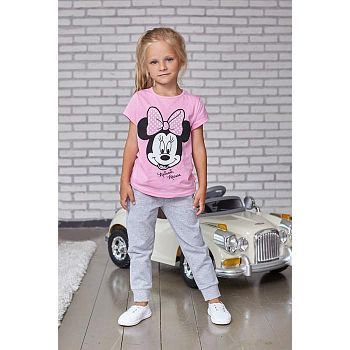 Футболка детская Disney "Minnie Mouse", рост 110-116 (32), розовый МИКС