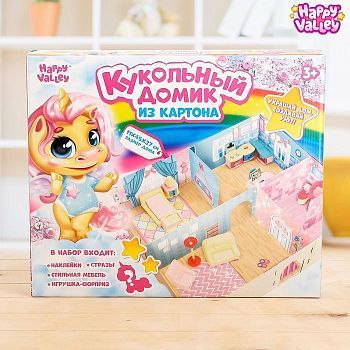 «Кукольный дом» из картона, пони и аксессуары