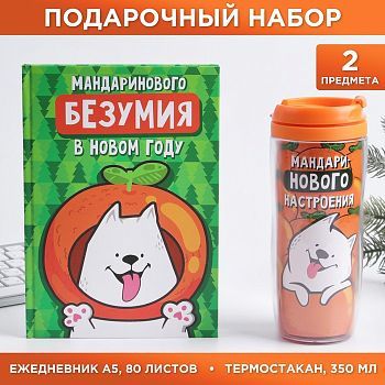 Набор «Не могу дождаться»: Ежедневник А5, 80 листов и термостакан 350 мл