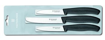 Victorinox 3 пр. набор ножей для чистки овощей, рукоять черного цвета (арт-6.7113.3)