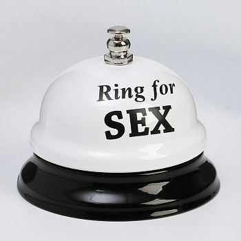 Звонок настольный "Ring for a sex", 7.5х7.5х6.5 см, белый