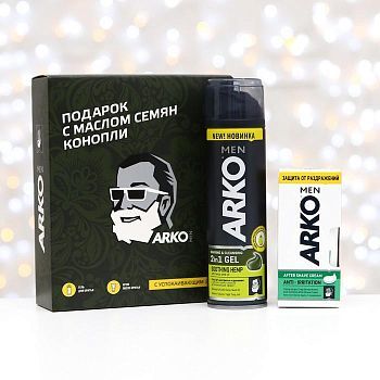 Подарочный набор ARKO гель для бритья Hemp 200 мл + крем после бритья Anti-Irritation 50 мл