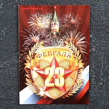 Магнит винил "23 февраля. Кремль" 7х10 см