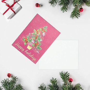 Открытка - комплимент Happy holidays, 6 × 8 см