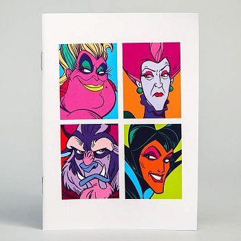 Блокнот А6 на скрепке, 32 листа в обложке софт-тач, Pop art, Villians