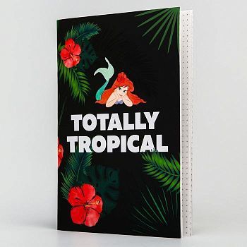 Блокнот А5 на скрепке, 40 листов, в обложке софт-тач, Totally tropical, Принцессы