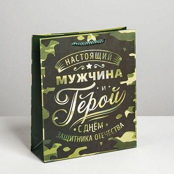 Пакет ламинированный вертикальный «Герой!», ML 23 × 27 × 11,5 см