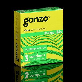 Презервативы «Ganzo» Ultra thin, ультра тонкие, 3 шт